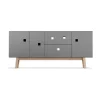 Banc multimédia Peep M2, slate grey, retro, structure en chêne
