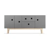 Banc multimédia Peep M2, slate grey, chêne pigmenté blanc
