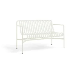 Banc Palissade Dining avec accoudoirs, Cream white
