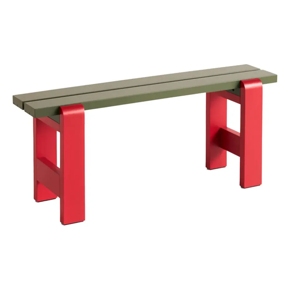 Banc Weekday Duo 111x23 cm pin laqué, Olive-wine red