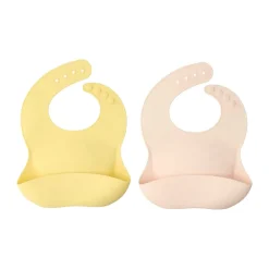 Bavoir en silicone Silly, 2 pièces’, Blush-citron