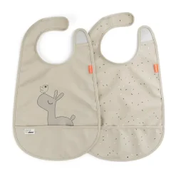 Bavoir Lalee avec velcro, lot de 2, Sable