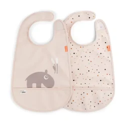 Bavoir Ozzo avec velcro, lot de 3, Poudre