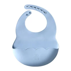 Bavoir Poppy, Pale blue