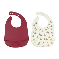 Bavoirs Lotta sur Bråkmakargatan, lot de 2, Rouge-blanc