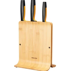 Bloc à couteaux en bambou Functional Form avec 3 couteaux, 4 Pièces