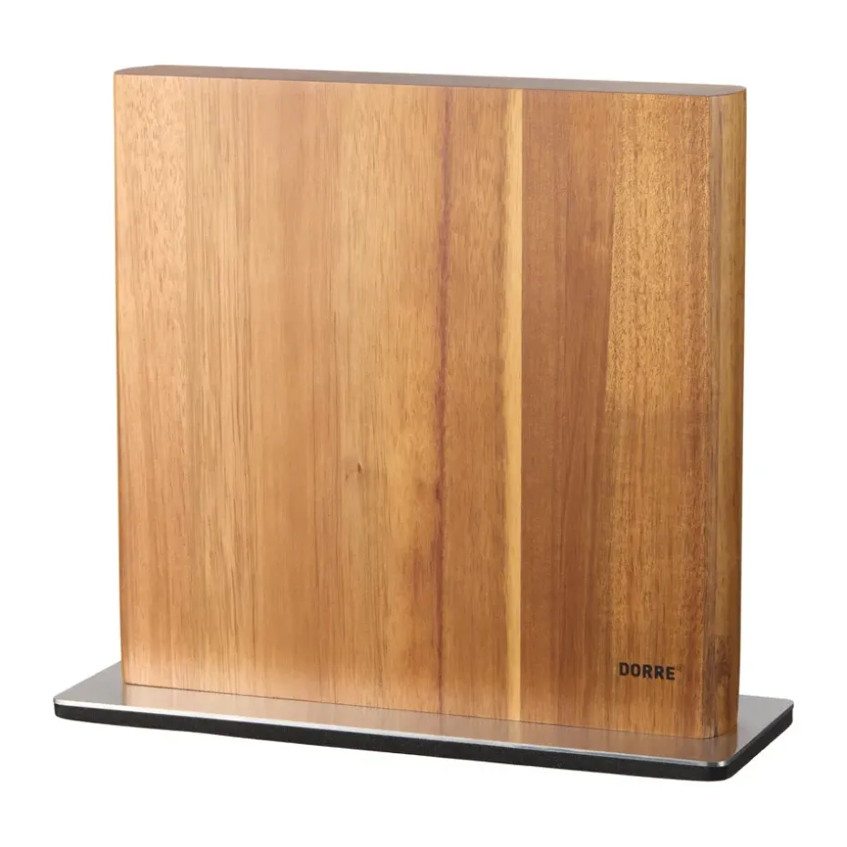 Bloc magnétique à couteaux Kira, Acier inoxydable-bois d’acacia FSC