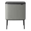 Bo Touch Bin 11+23 litres, Mineral concrete grey