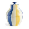 Bocal à petits gâteaux Sobremesa stripe Ø19 cm, Blue-yellow