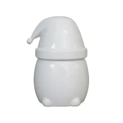Bocal avec couvercle Eating Santa grand, Shiny white
