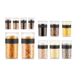 Bocal de rangement avec couvercle Presso 12 pièces, Clair