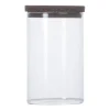 Bocal de rangement avec couvercle en liège Nature, Transparent-marron foncé