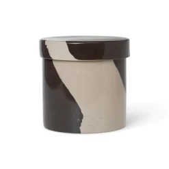 Bocal de rangement Inlay Ø14,5 cm, Sand-brown