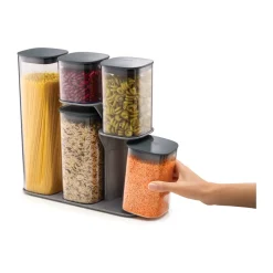 Bocal de rangement Podium, 5 pièces, Gris