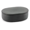 Bocal de stockage ovale avec couvercle Cose S 3,3x10,2 cm, Gris foncé