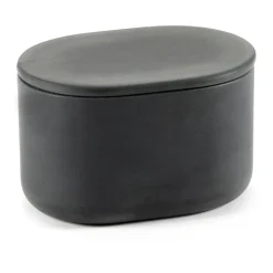 Bocal de stockage ovale avec couvercle Cose haut 6,5x10,2 cm, Gris foncé