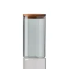 Bocal en verre avec couvercle en bois Raw fumé, moyen