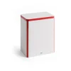 Bocal Tin Container large, Off white-red