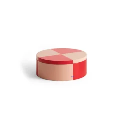 Bocal Tin Container, Round red-soft pink
