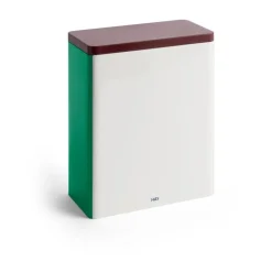Bocal Tin Container x-large, Off white-burgundy-green