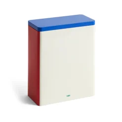Bocal Tin Container x-large, Off white-blue-red