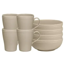 Bol Dots 60cl Lot de 4, Beige