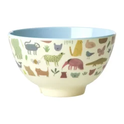 Bol en mélamine Rice small, Sweet Jungle Print-Soft blue