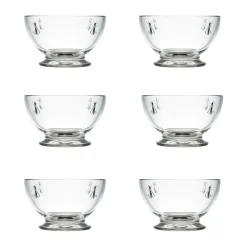 Bol en verre Abeille 60 cl, lot de 6, Transparent