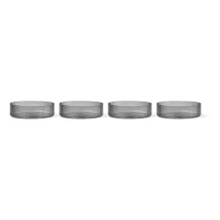 Bol petit-déjeuner Ripple, lot de 4, gris fumé