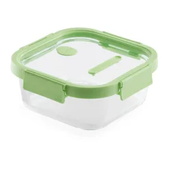Boîte à lunch carrée en verre Lékué 1,1 L, Vert