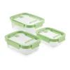 Boîte à lunch rectangulaire Lékué 3 pièces, Vert