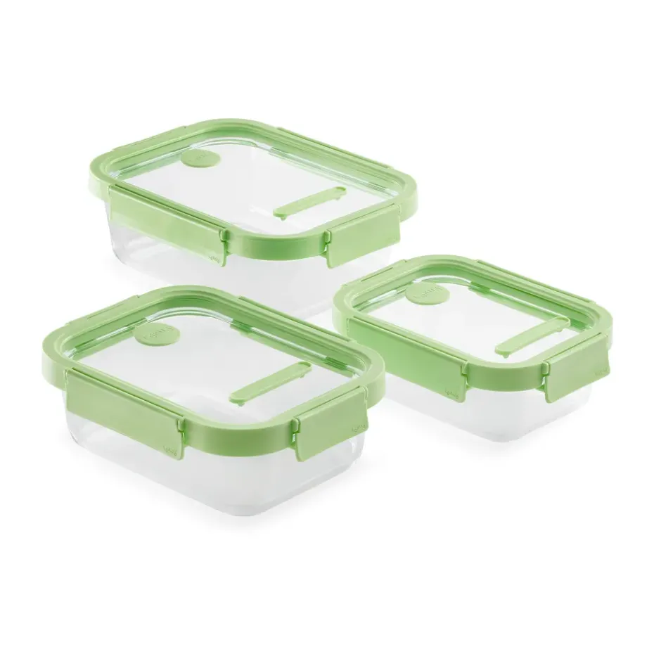 Boîte à lunch rectangulaire Lékué 3 pièces, Vert