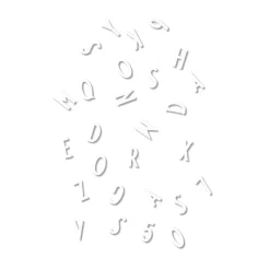 Boîte de lettres Design Letters, lettres blanches