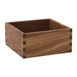 Boîte de rangement Carve 15 cm, Chêne teinté foncé