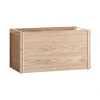 Boîte de rangement en chêne 33x60 cm, Bois, blanc