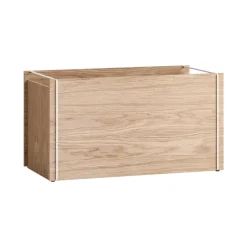 Boîte de rangement en chêne 33x60 cm, Bois, blanc