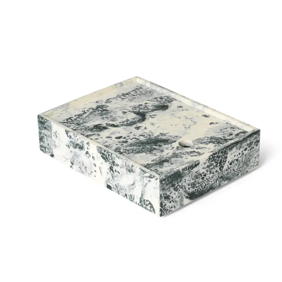Boîte de rangement Mist 15x20 cm, Emerald-off white