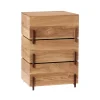 Boîte de rangement Stack, oak, 3 pièces, pieds en noyer sombre huilé