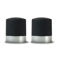 Bouchon pour bouteille de vin et champagne Axel Lot de 2, Noir-argent