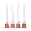 Bougeoir de l’Avent Gingerbread, Lot de 4, Marron