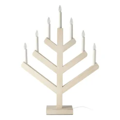 Bougeoir de l'avent Pine 62 cm, Blanc émaillé
