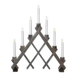 Bougeoir en bois Rut 7 43 cm, Marron