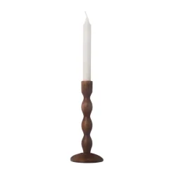 Bougeoir Ernst Ø9x21 cm, Marron foncé