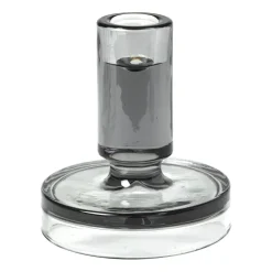 Bougeoir Petra smoked pearl dark grey, 11 cm