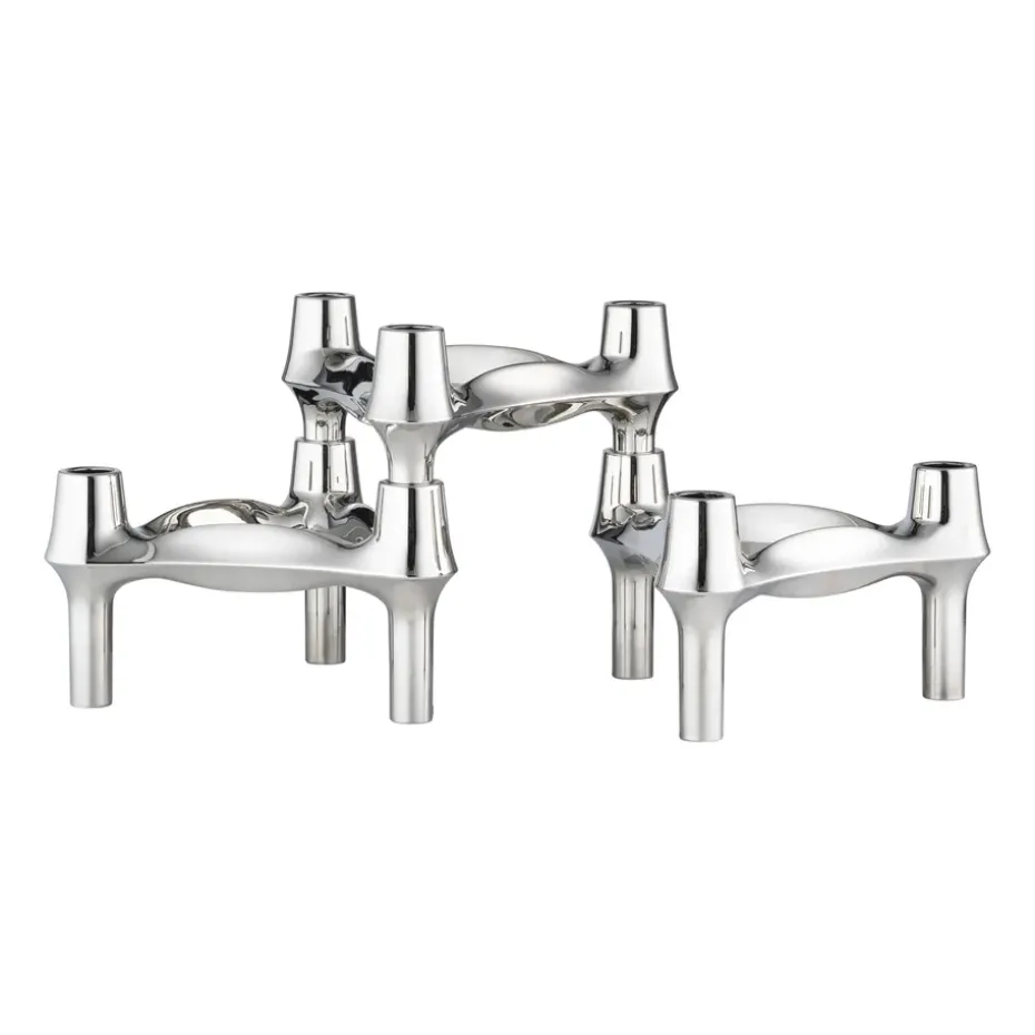 Bougeoir STOFF Nagel BMF, lot de 3, Chrome