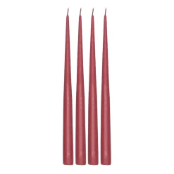 Bougie antique Atmosphere 32 cm, lot de 4, Rouge foncé