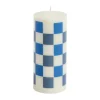 Bougie bloc Column Candle small 15 cm, Off white-blues