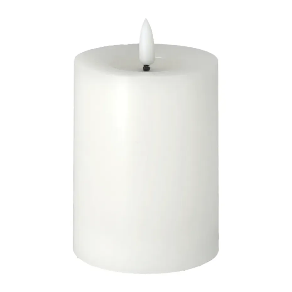 Bougie bloc LED Bright Melt 12,5 cm, Blanc