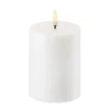 Bougie blocUyuni LED blanc Ø7,8 cm, 10,1 cm