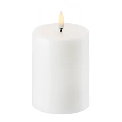 Bougie blocUyuni LED blanc Ø7,8 cm, 10,1 cm